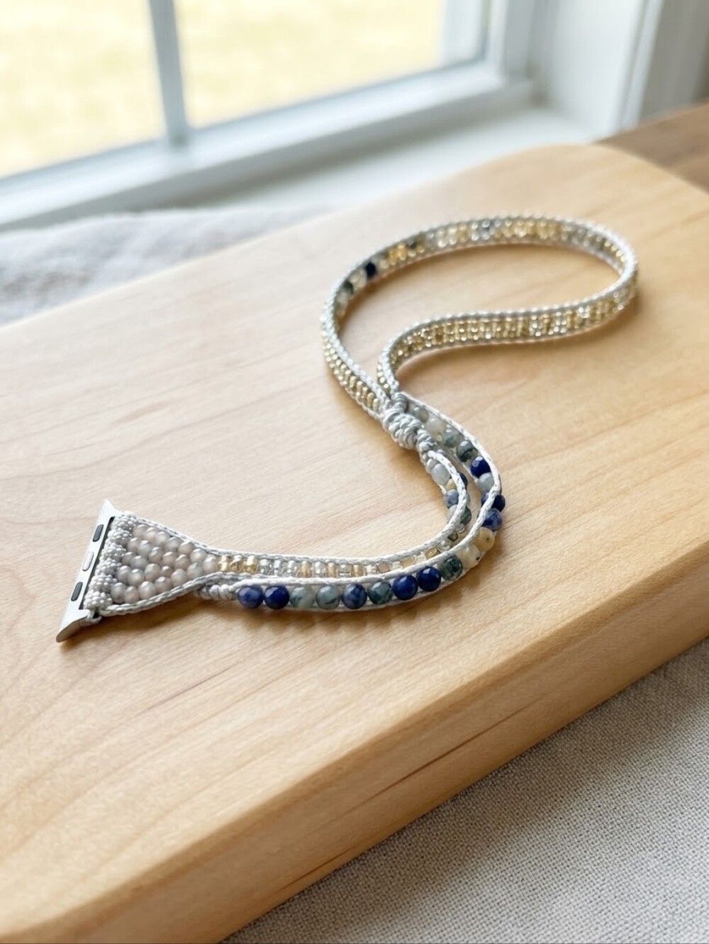 Cape Diablo Beaded Wrap Apple Watch Band Strap Agate Jasper Lapis Boho CC
